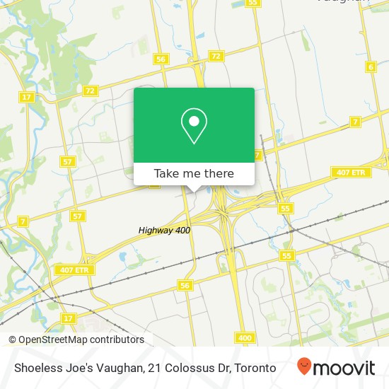 Shoeless Joe's Vaughan, 21 Colossus Dr map