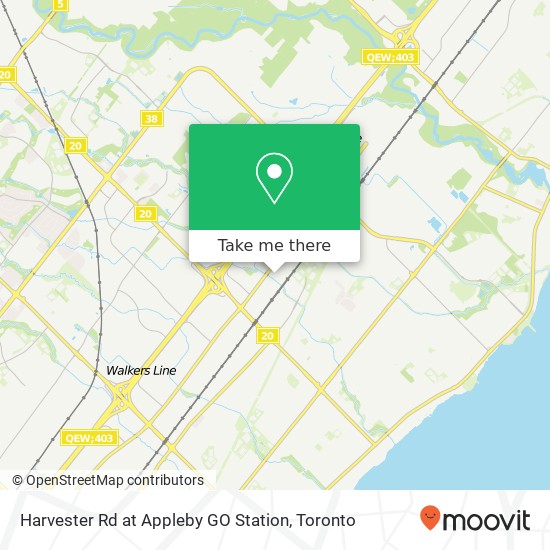 Harvester Rd at Appleby GO Station map
