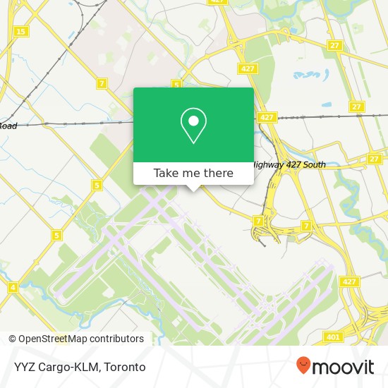 YYZ Cargo-KLM map