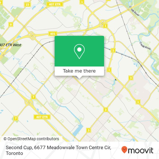 Second Cup, 6677 Meadowvale Town Centre Cir map