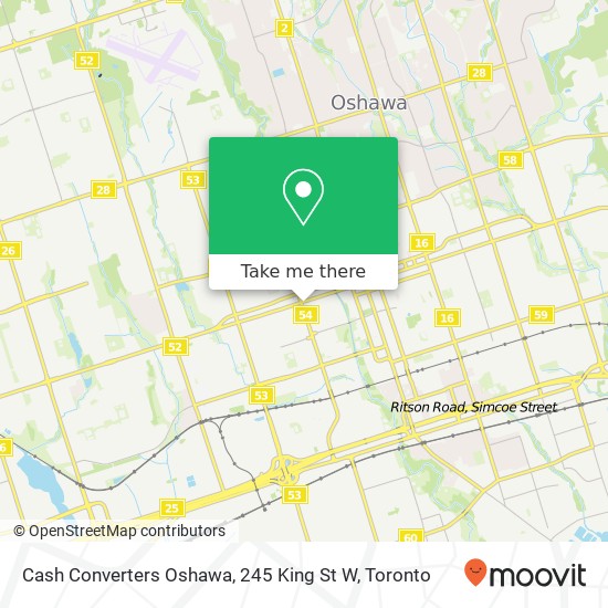 Cash Converters Oshawa, 245 King St W map