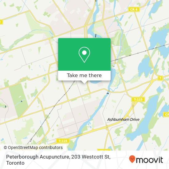 Peterborough Acupuncture, 203 Westcott St map