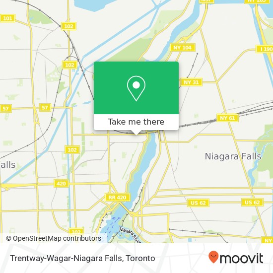 Trentway-Wagar-Niagara Falls map