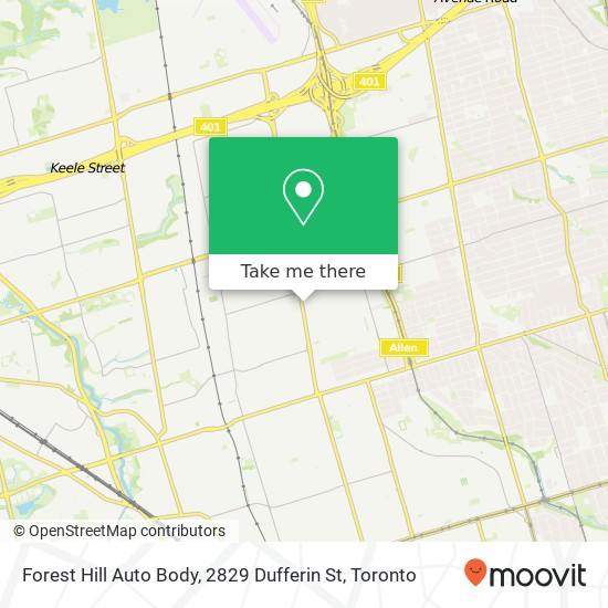 Forest Hill Auto Body, 2829 Dufferin St map
