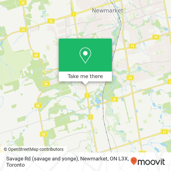 Savage Rd (savage and yonge), Newmarket, ON L3X map