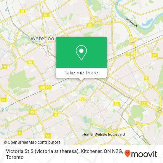 Victoria St S (victoria st theresa), Kitchener, ON N2G map