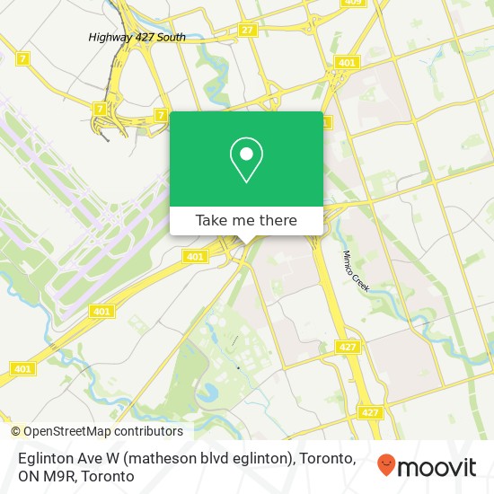 Eglinton Ave W (matheson blvd eglinton), Toronto, ON M9R plan