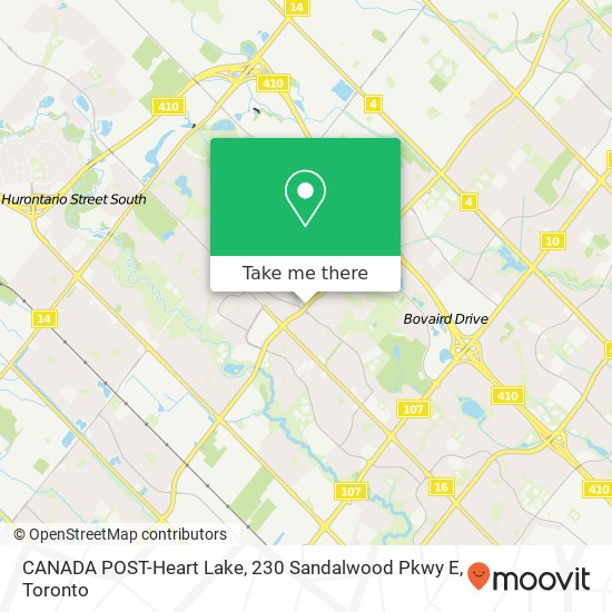 CANADA POST-Heart Lake, 230 Sandalwood Pkwy E map