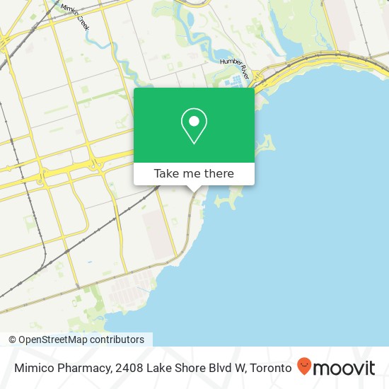 Mimico Pharmacy, 2408 Lake Shore Blvd W map