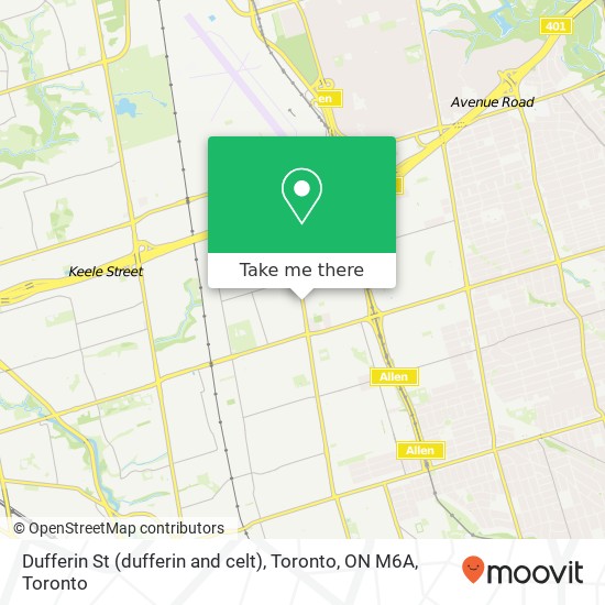 Dufferin St (dufferin and celt), Toronto, ON M6A map