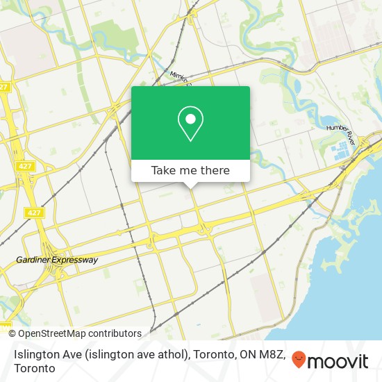 Islington Ave (islington ave athol), Toronto, ON M8Z map