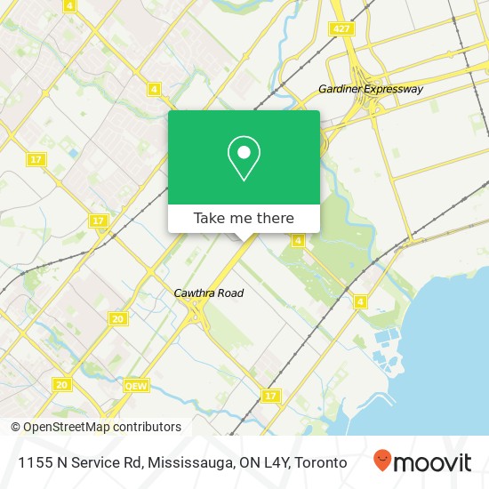 1155 N Service Rd, Mississauga, ON L4Y map