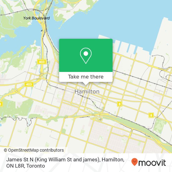 James St N (King William St and james), Hamilton, ON L8R map