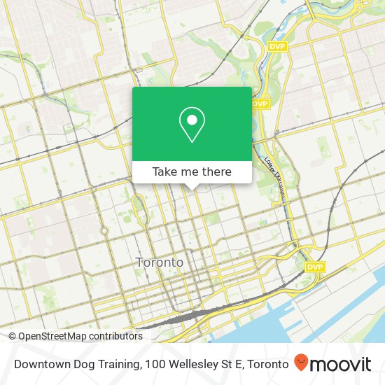 Downtown Dog Training, 100 Wellesley St E map