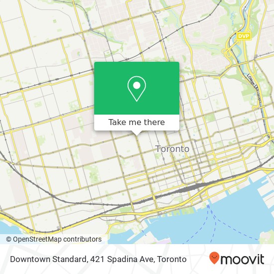 Downtown Standard, 421 Spadina Ave map