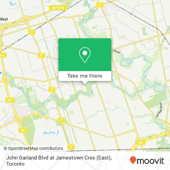 John Garland Blvd at Jamestown Cres (East) map