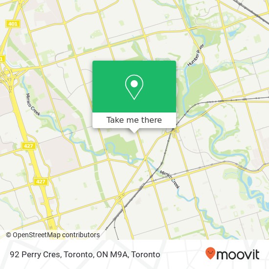 92 Perry Cres, Toronto, ON M9A map