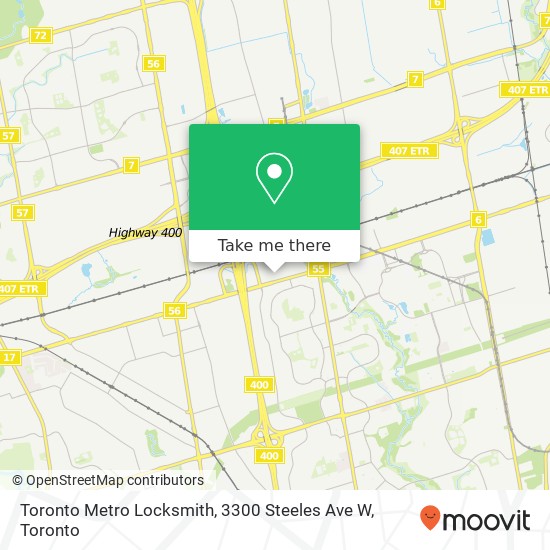 Toronto Metro Locksmith, 3300 Steeles Ave W plan