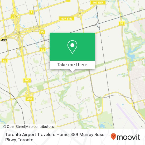 Toronto Airport Travelers Home, 389 Murray Ross Pkwy map