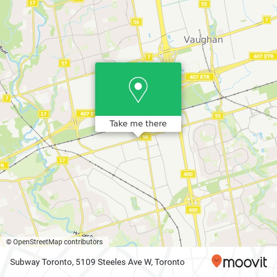 Subway Toronto, 5109 Steeles Ave W map