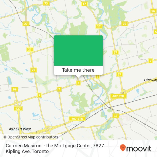 Carmen Masironi - the Mortgage Center, 7827 Kipling Ave map