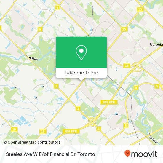 Steeles Ave W E / of Financial Dr map