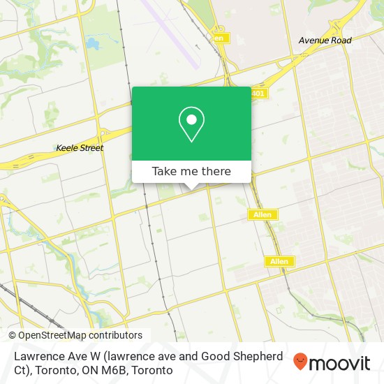 Lawrence Ave W (lawrence ave and Good Shepherd Ct), Toronto, ON M6B map
