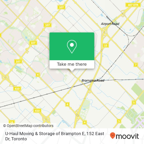 U-Haul Moving & Storage of Brampton E, 152 East Dr map