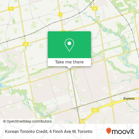 Korean Toronto Credit, 4 Finch Ave W map