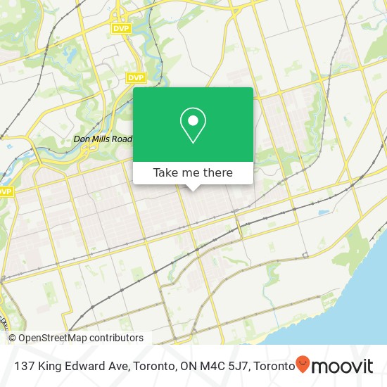 137 King Edward Ave, Toronto, ON M4C 5J7 map