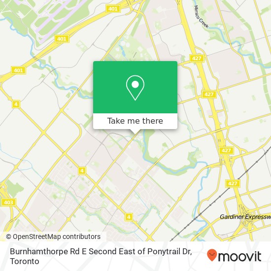 Burnhamthorpe Rd E Second East of Ponytrail Dr map