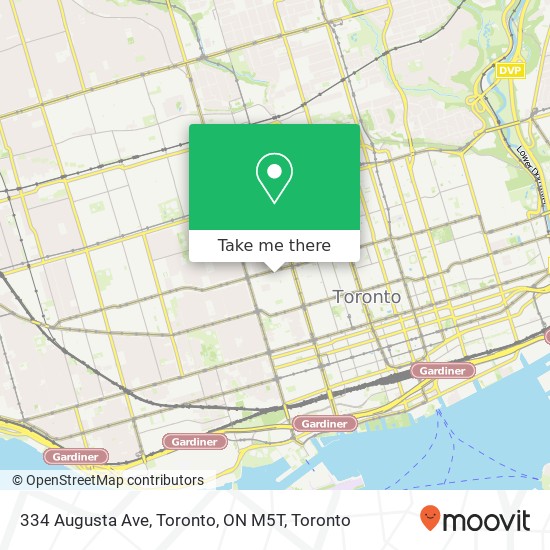 334 Augusta Ave, Toronto, ON M5T map