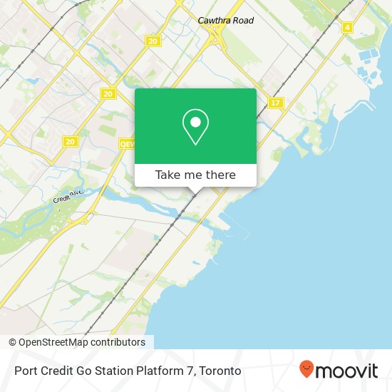 Port Credit Go Station Platform 7 map