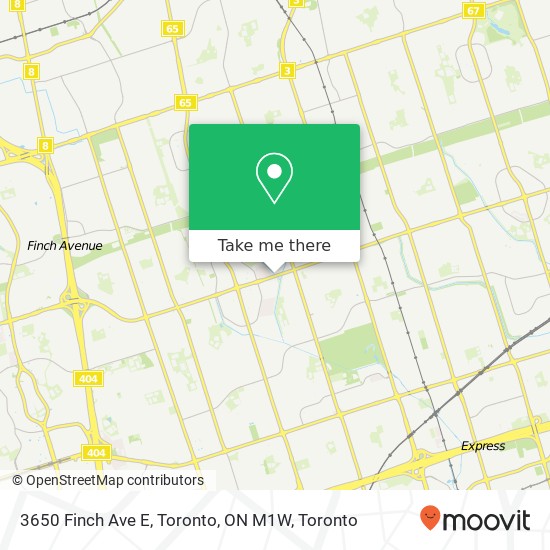 3650 Finch Ave E, Toronto, ON M1W map