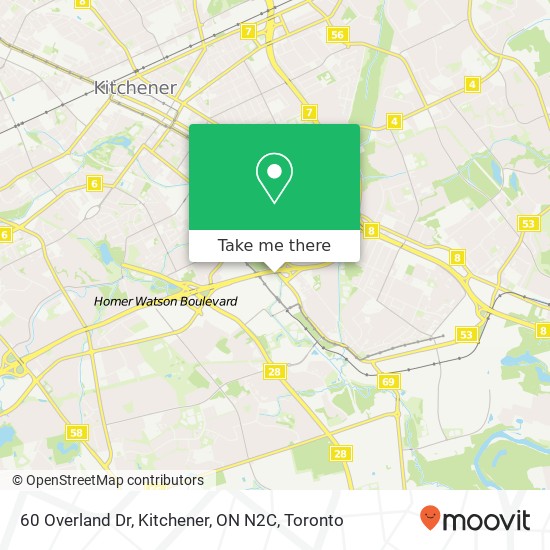 60 Overland Dr, Kitchener, ON N2C map