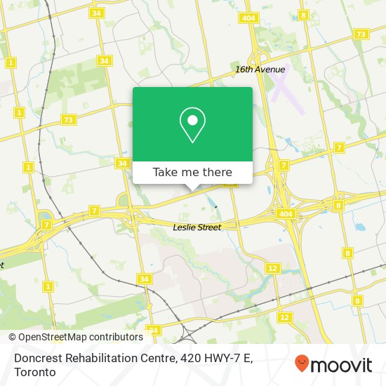Doncrest Rehabilitation Centre, 420 HWY-7 E map