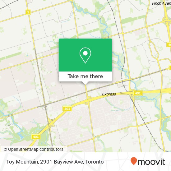 Toy Mountain, 2901 Bayview Ave map