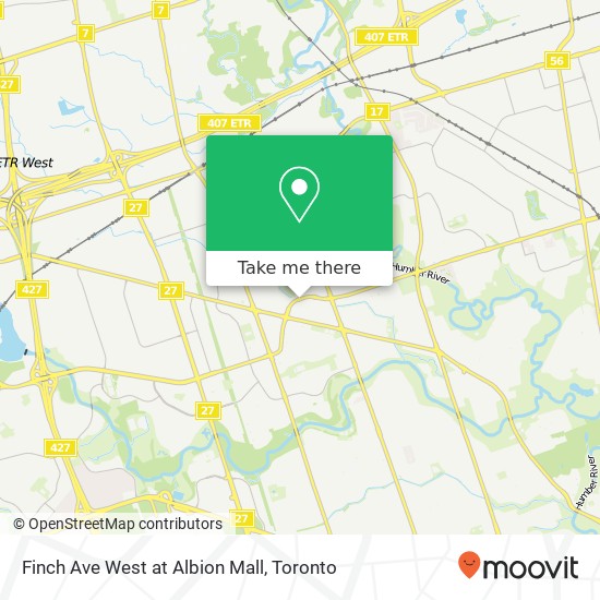 Finch Ave West at Albion Mall map