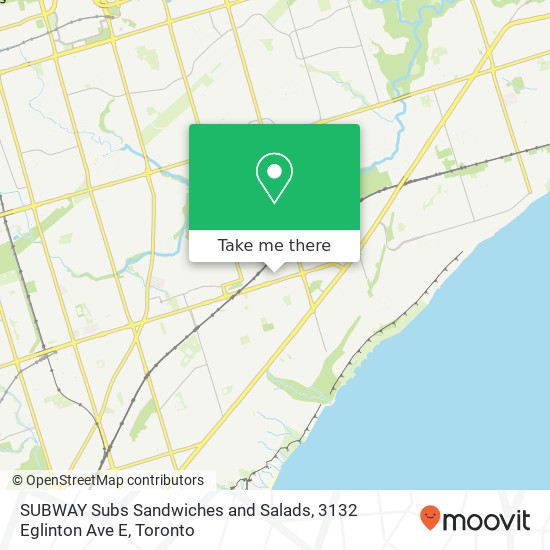 SUBWAY Subs Sandwiches and Salads, 3132 Eglinton Ave E map