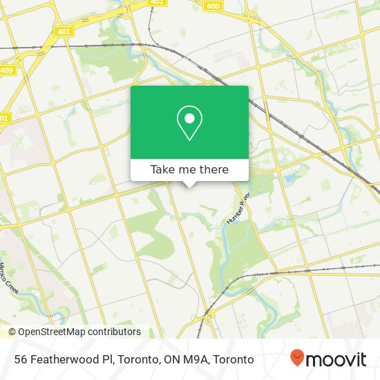 56 Featherwood Pl, Toronto, ON M9A map