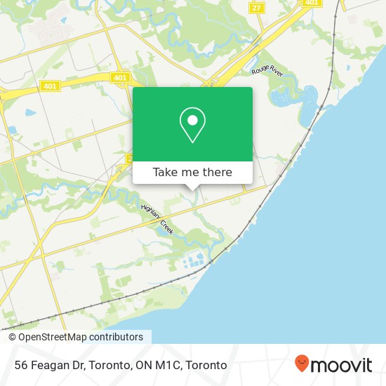 56 Feagan Dr, Toronto, ON M1C map