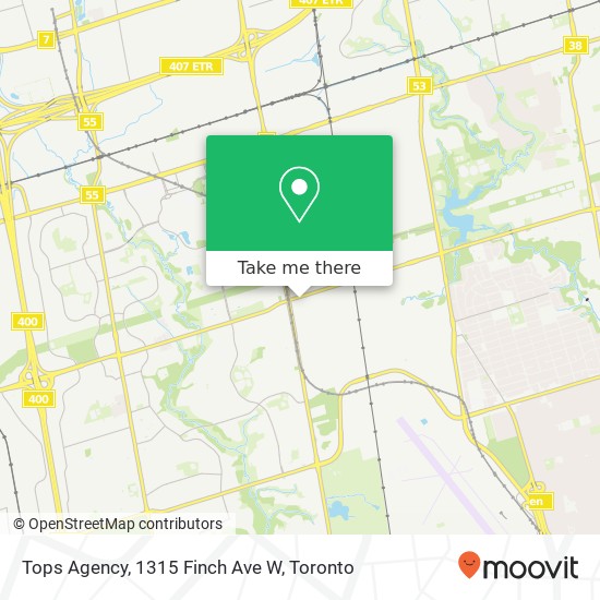 Tops Agency, 1315 Finch Ave W map