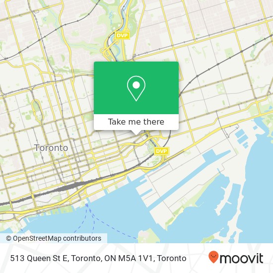 513 Queen St E, Toronto, ON M5A 1V1 map