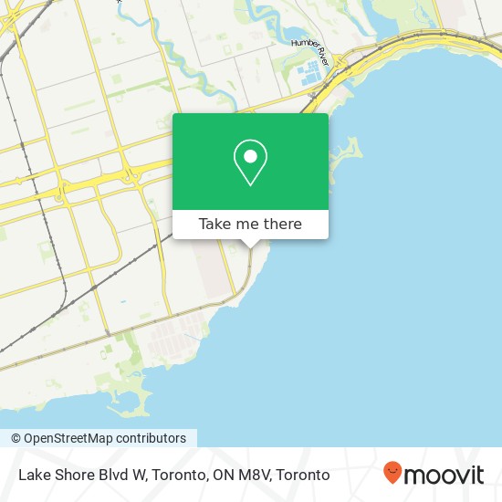Lake Shore Blvd W, Toronto, ON M8V map