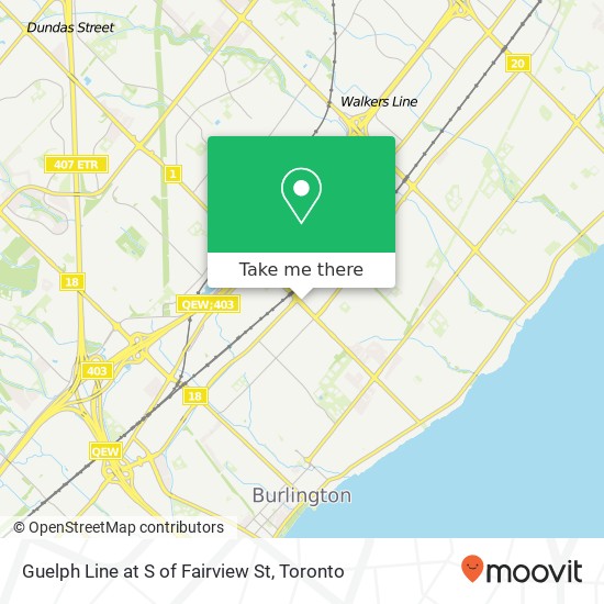 Guelph Line at S of Fairview St map