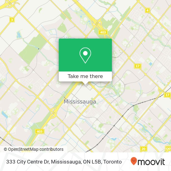 333 City Centre Dr, Mississauga, ON L5B map