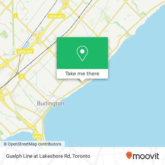 Guelph Line at Lakeshore Rd map