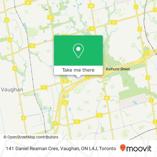 141 Daniel Reaman Cres, Vaughan, ON L4J map