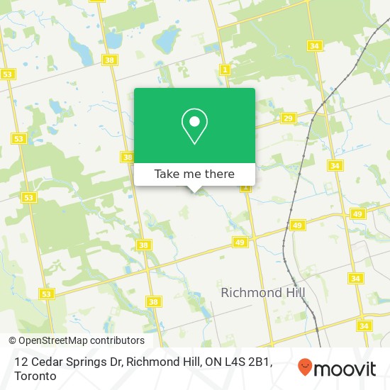12 Cedar Springs Dr, Richmond Hill, ON L4S 2B1 map