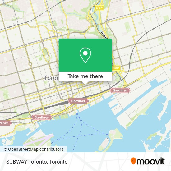 SUBWAY Toronto map